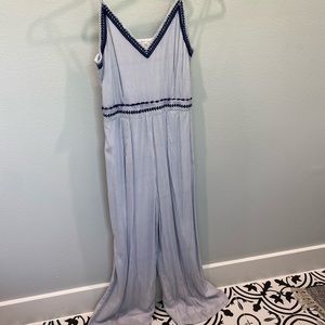 Navy blue and white jumper. Ankle length